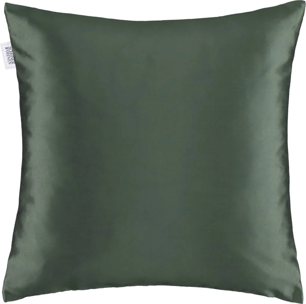 Linge de maison : Housse de coussin décorative 45x45 vert et noir zip
