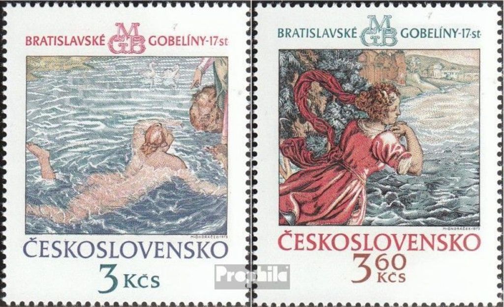 Briefmarken Tschechoslowakei 1975 Mi 2265-2266 (kompl.Ausg.) postfrisch Wandteppiche