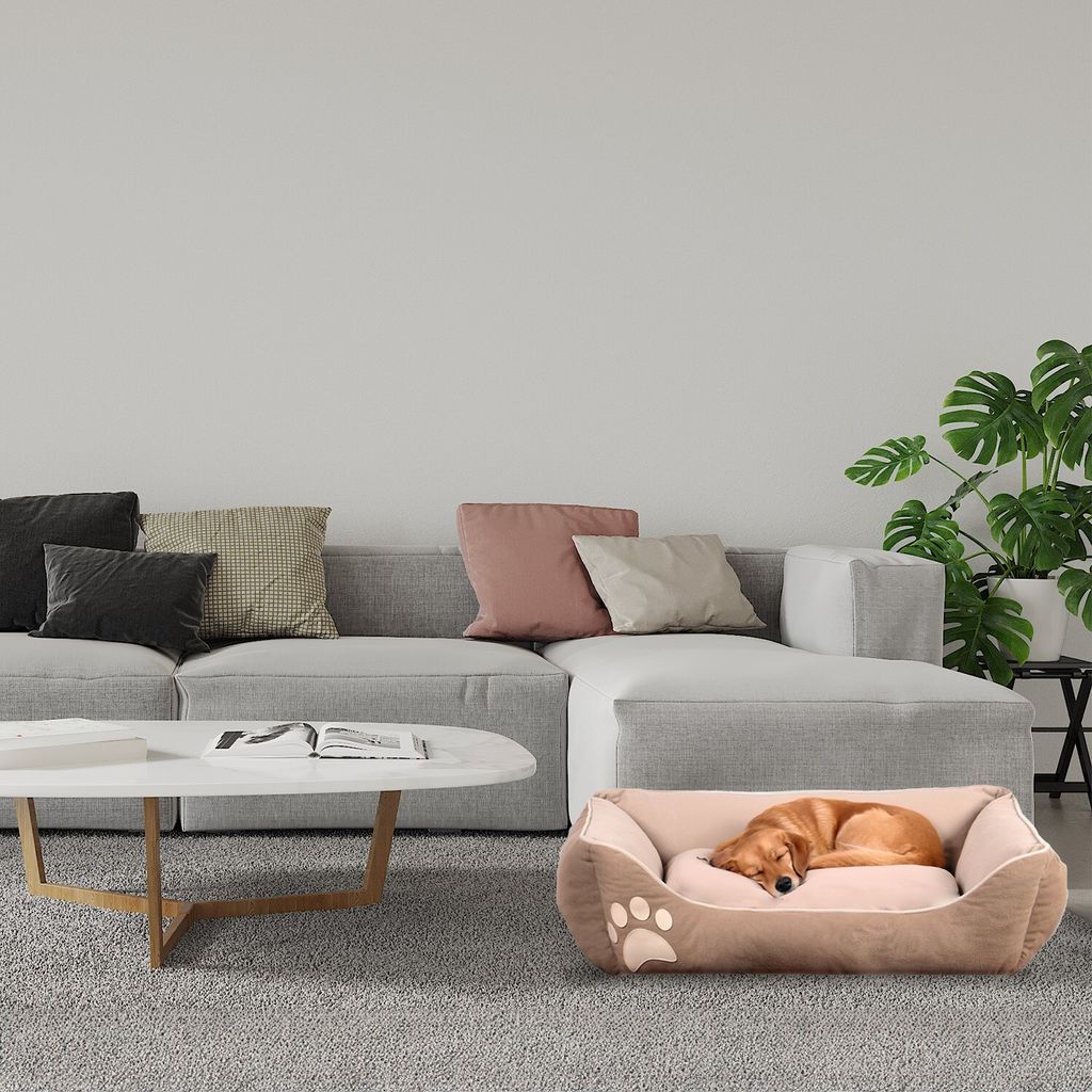 Evila Originals, Lucy Dog & Cat L - Brown, Haustierbett, Braun, 100 % ultraweiche Faserfüllung, 100 x 80 x 20 cm