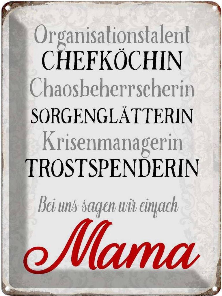 vianmo Blechschild 40x30 cm bei uns sagen wir einfach Mama Spruch Zitat
