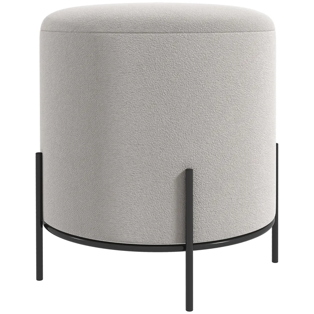 Pouf Gain de Place Velours Gris Clair pour Petits Espaces et Salons