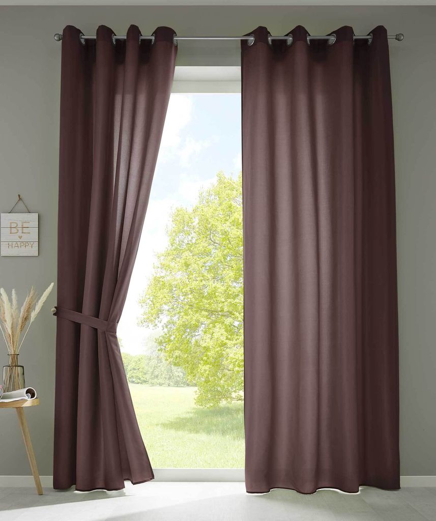 2er Set Vorhänge Schal Ösen »Berlin« HxB 245x140 cm Braun Produktbild 