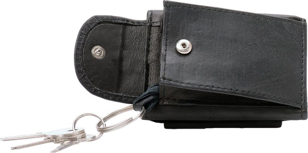 Mini Geldbörse mit Schlüsselring - Nappa Leder Produktbild 