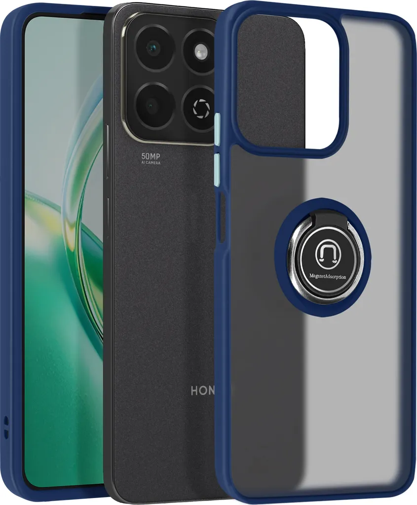 Custodia Honor 200 Avizar Blu Scuro con Anello Metallo e Supporto Video