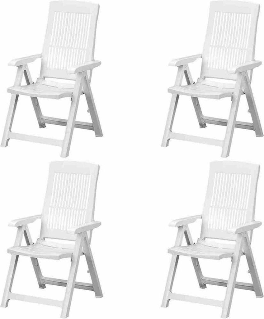PROGARDEN Tampa SET 4x Klappsessel weiß Kunststoff M73535 Produktbild 