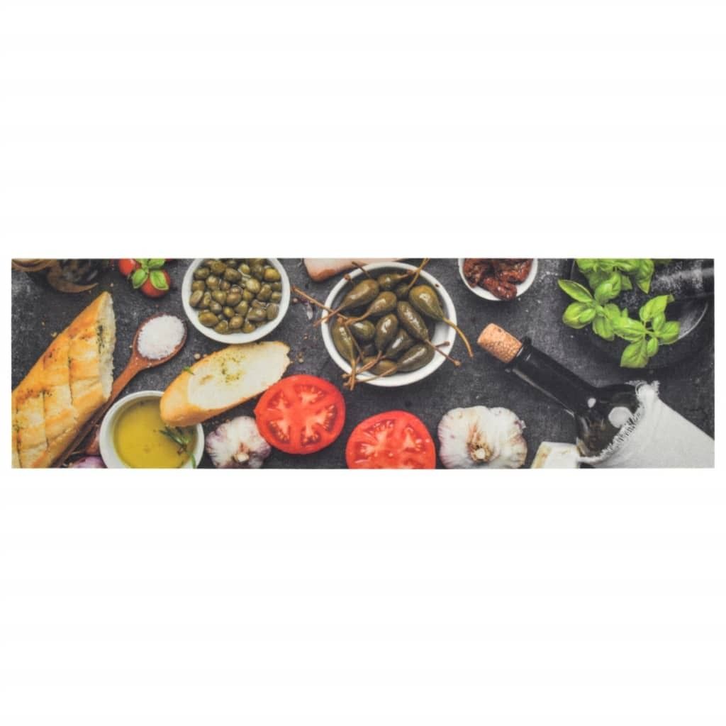 Tappeto da Cucina Lavabile Vino e Cena 45x150 cm Velluto Immagine del prodotto 