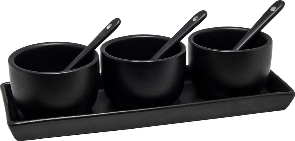 Dip-Set - Schwarz - Porzellan - 7-teilig Produktbild 1