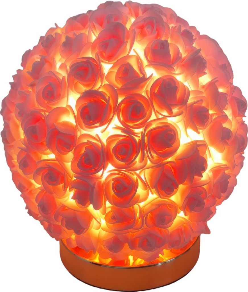 Rosen lampe, Kreative LED Tischlampe mit Rosenblättern, USB, 3 Lichtfarben, Hochzeits- und Dekolampe