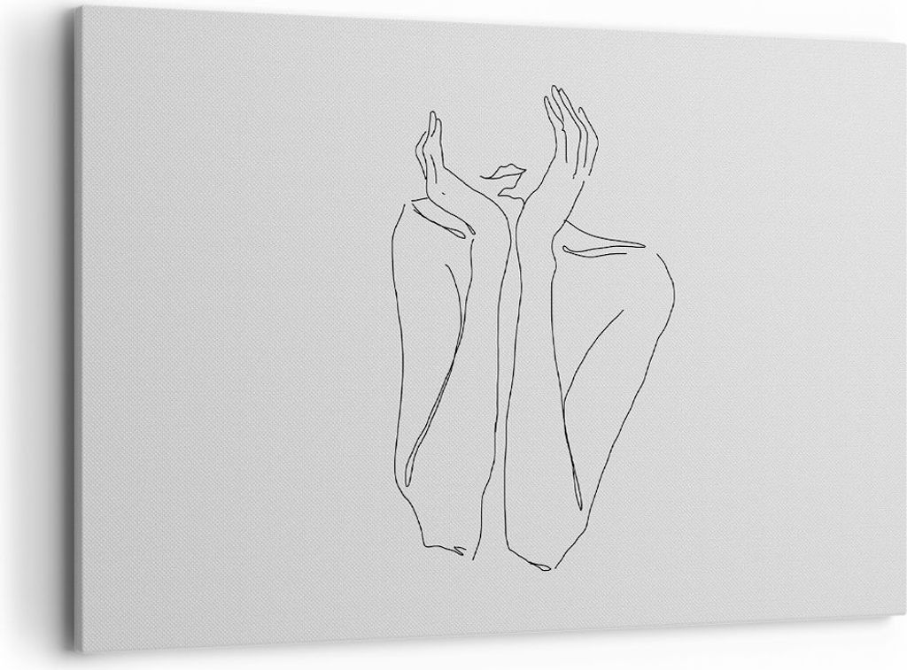Bild auf Leinwand - Leinwandbild - Einteilig - Träumerei Frau Skizze - 120x80cm - Wand Bild - Wanddeko - Wandbilder - Leinwanddruck - Bilder - Wan...