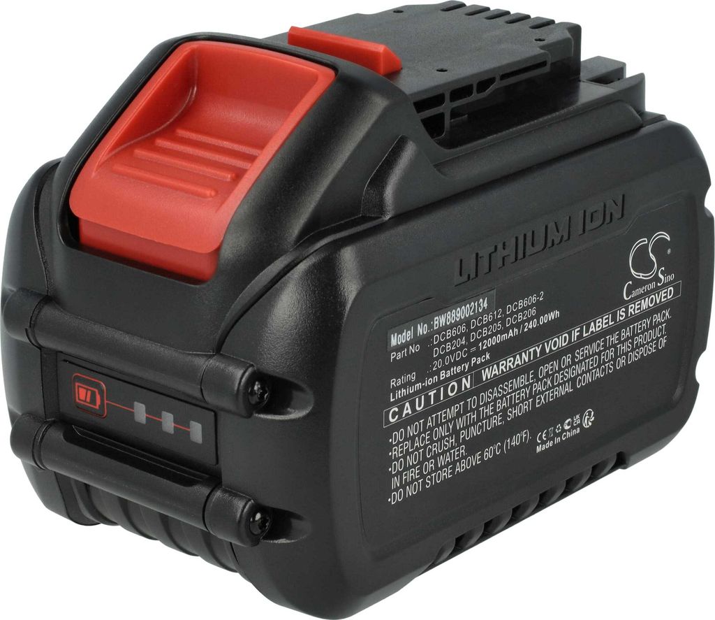 vhbw Akku Ersatz für Dewalt XR Li-Ion 18V, DCB612, DCB609G, XR Flexvolt 54V für Werkzeug (12000 mAh, Li-Ion, 20 V, 20 V / 60 V)
