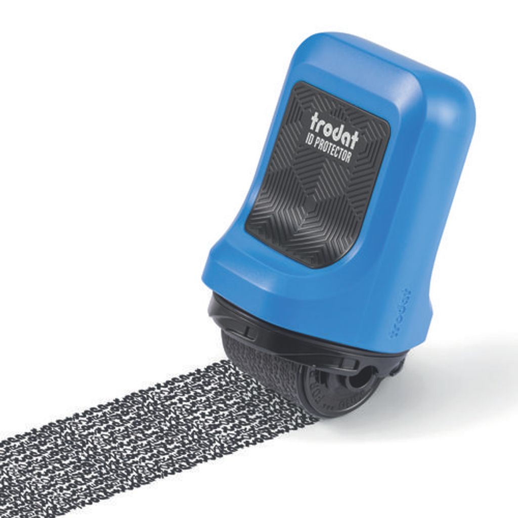 Trodat ID Protektor IRF-25/IDP Stempel, blaues Gehäuse, Produktbild 