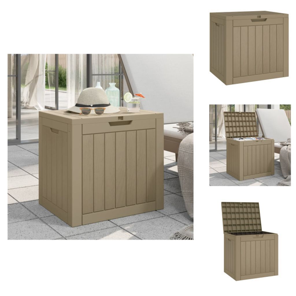 vidaXL Gartenbox Hellbraun 55,5x43x53 cm Polypropylen - Gartenboxen