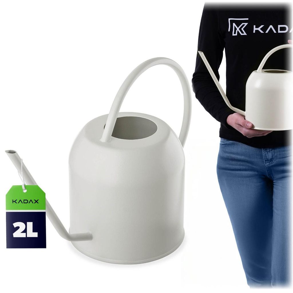 KADAX Gießkanne 2 Liter aus pulverbeschichtetem Stahl, kleine Blumengießkanne mit langem, präzisem Ausguss für Zimmerpflanzen, Metall Giesskann...