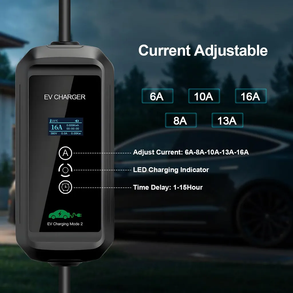 Chargeur triphasé 11 kW Type 2, ampérage modulable et câble 5 mètres - 3