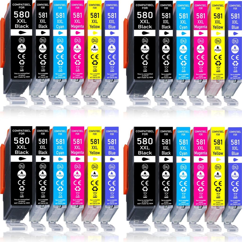 24er Pack Druckerpatronen 580 581 XXL kompatibel mit Canon TS8252