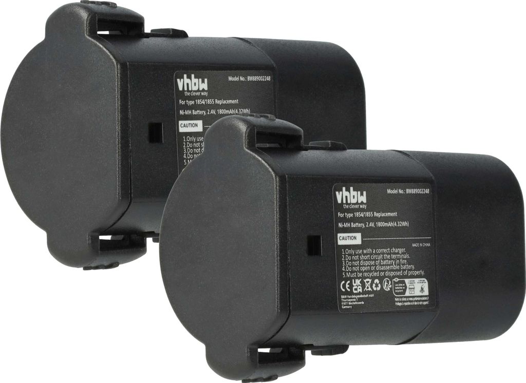 vhbw 2x Akku Ersatz für Moser 1854-7988 für Schermaschine (1800 mAh, 2,4 V, NiMH)