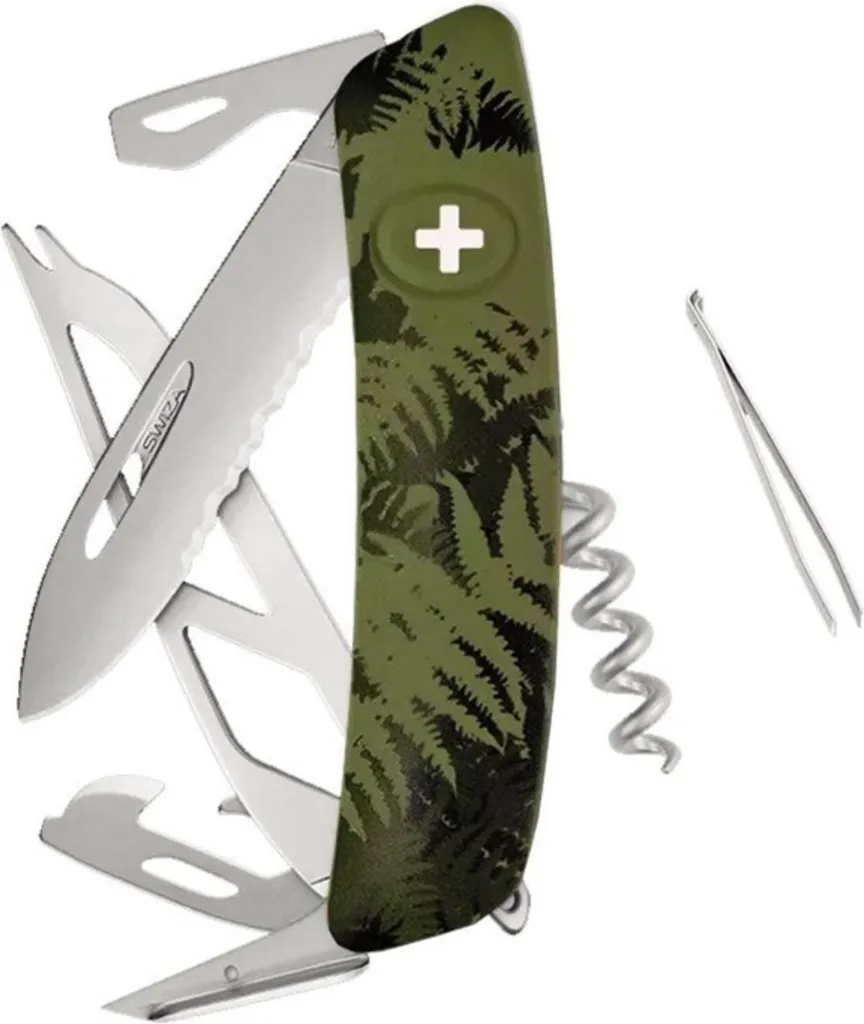 Couteau Pique-nique Swiza CH05TR Fromage et Vin Vert Olive Fern