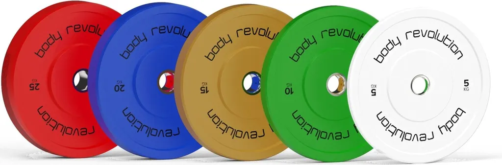 Poids de musculation 60 kg en caoutchouc : Disques olympiques IWF
