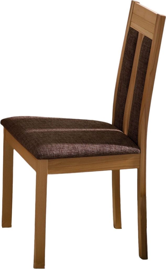 Polsterstuhl (2er-Set) Dehlia aus Massivholz 45 x 43 x 95 Küchenstuhl massiv Kernbuche lackiert/Braun 12150