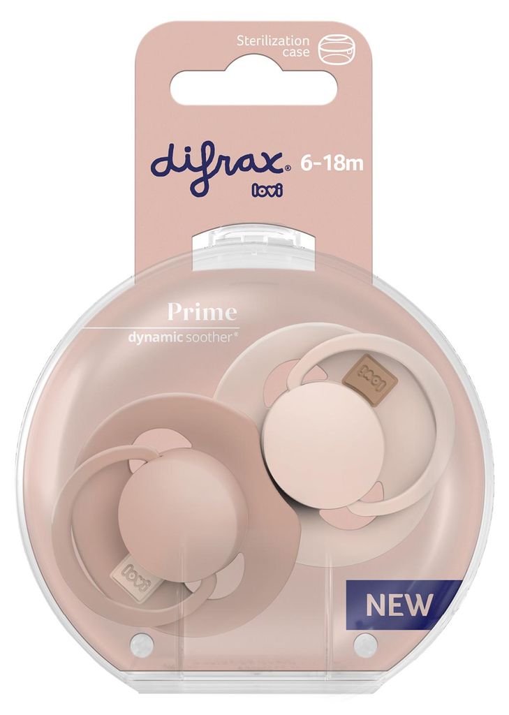 Difrax Lovi Fopspeen 6-18 maand Nude/Blush (2 stuk) Productafbeelding 