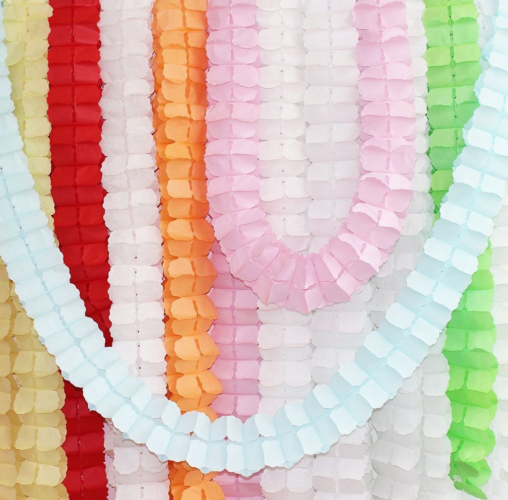 Papier Girlande 6 Meter, Farbauswahl:mintgrün / mint 513