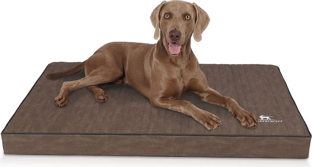 Knuffelwuff orthopädische Hundematte Palomino aus laser-gestepptem Kunstleder XXXL 135 x 90 Braun