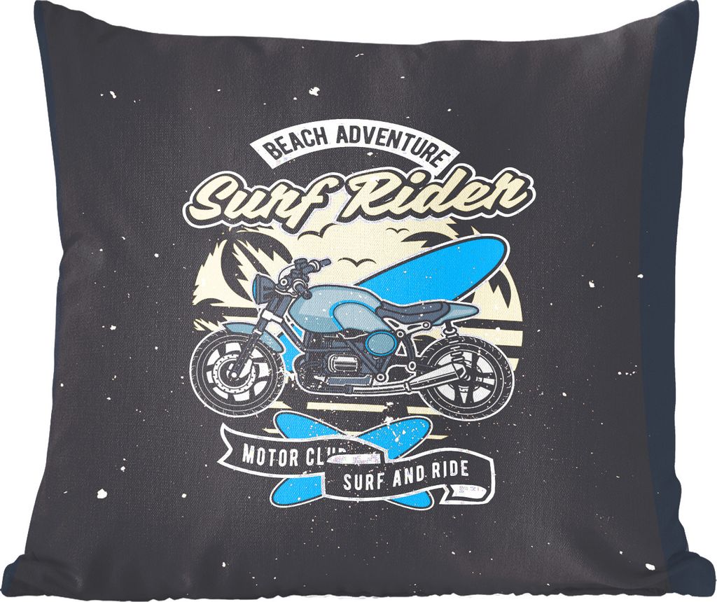 MuchoWow Zierkissen Sofakissen Wohnzimmer Dekokissen 45x45 cm Motor - Vintage - Strand - Schlafpolster - Polster für das Sofa
