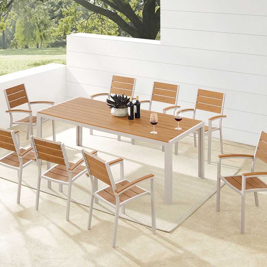 riess-ambiente Moderner Gartentisch DESIGNO 205cm natur greige Aluminium wetterfest Outdoor-Esstisch Balkontisch Terrassentisch Tisch