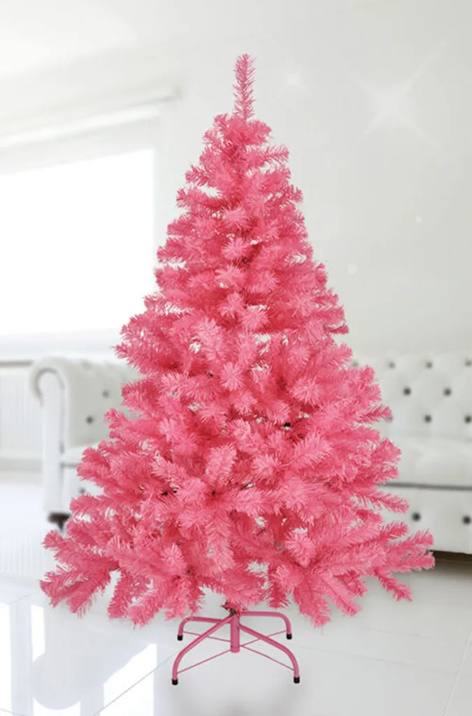 Sapin de Noël rose artificiel 150 cm : la solution sans épines au sol