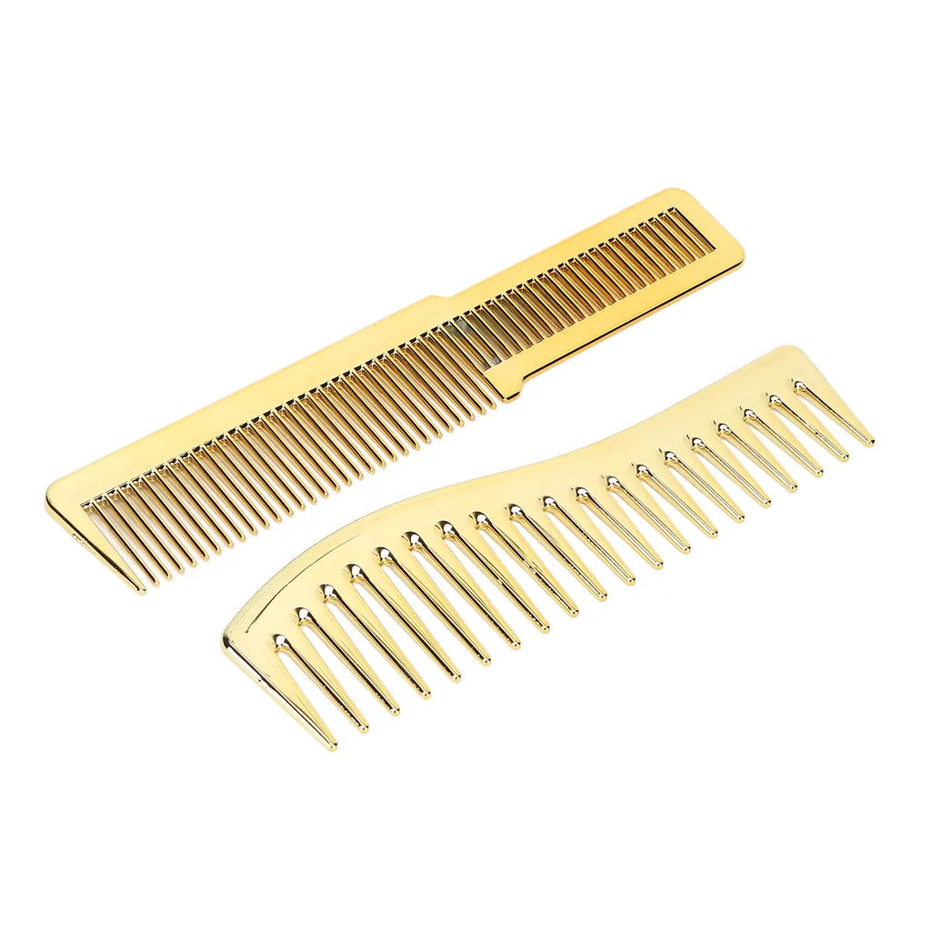 Pettine capelli oro professionale a denti larghi per styling e volume - 3