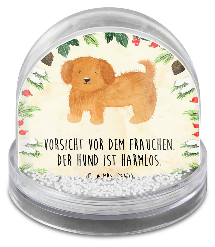 Mr. & Mrs. Panda Weihnachts Schneekugel Hund Flauschig - Naturpapier - Geschenk, Schüttelkugel, Sprüche, schnee kugel, Frauchen, dekoartikel, Hun...