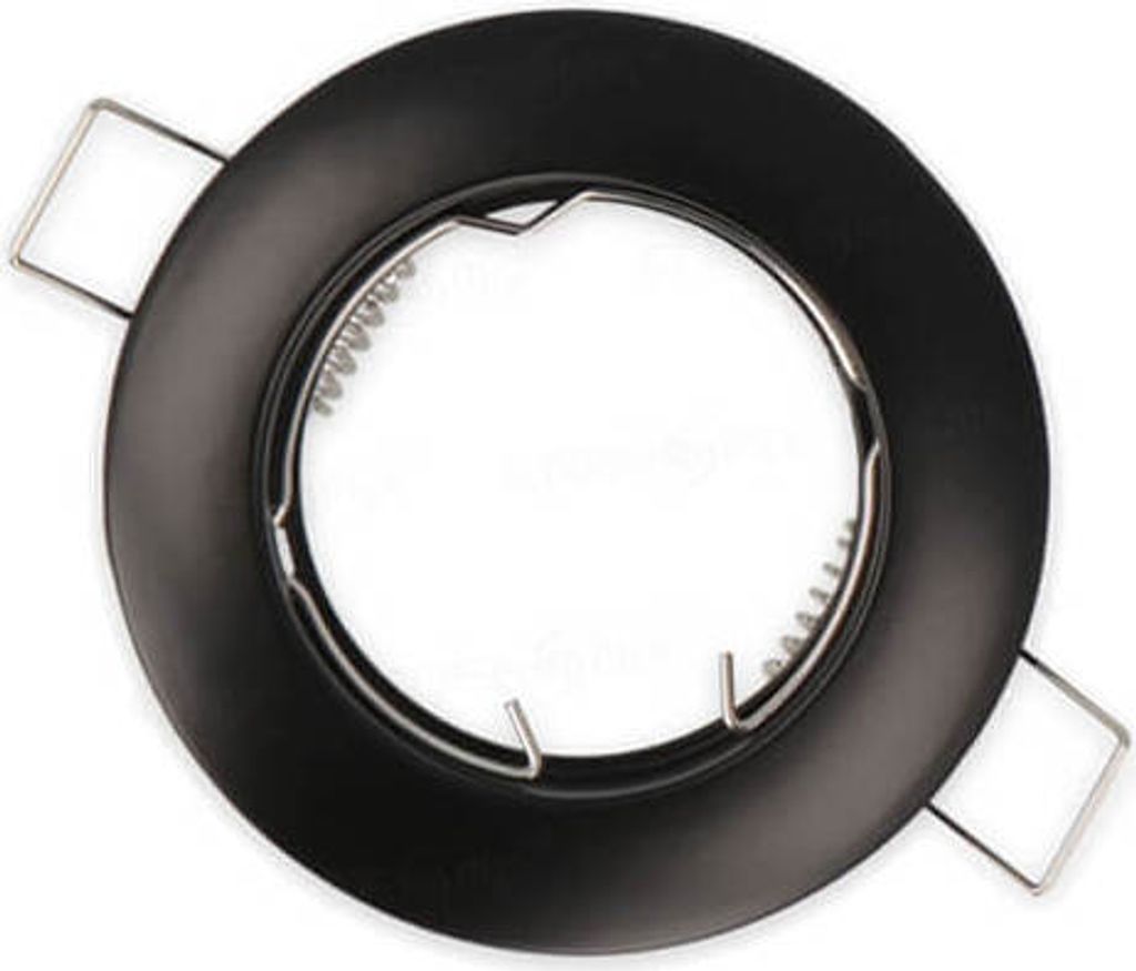 Einbaurahmen Schwarz (glänzend) - Rund, Flach, Aluminium, Metalclip Befestigung ( 249235 )
