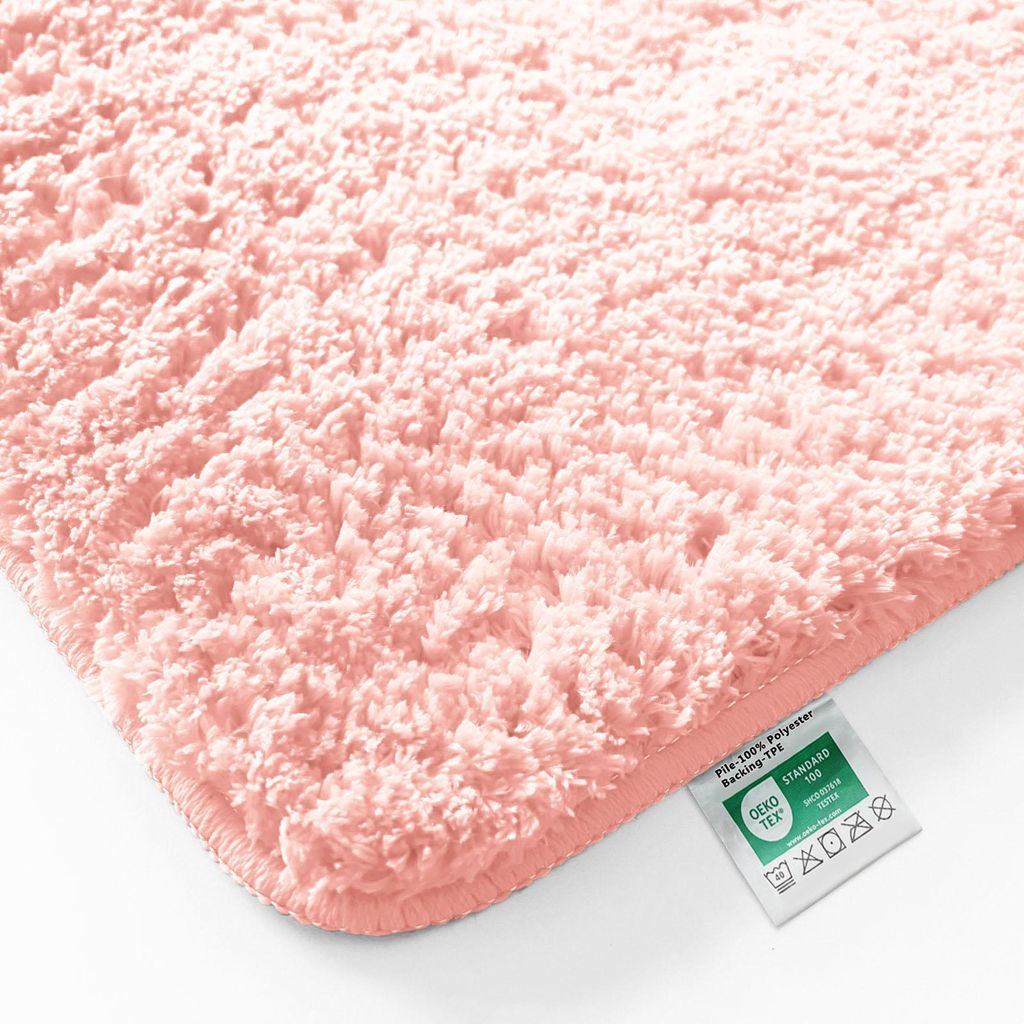 casa pura Badematte Sky, Badezimmerteppich extra flauschig, rutschfest & waschbar viele Größen & Farben, Mikrofaser Badteppich - Rosa, 80x150 cm