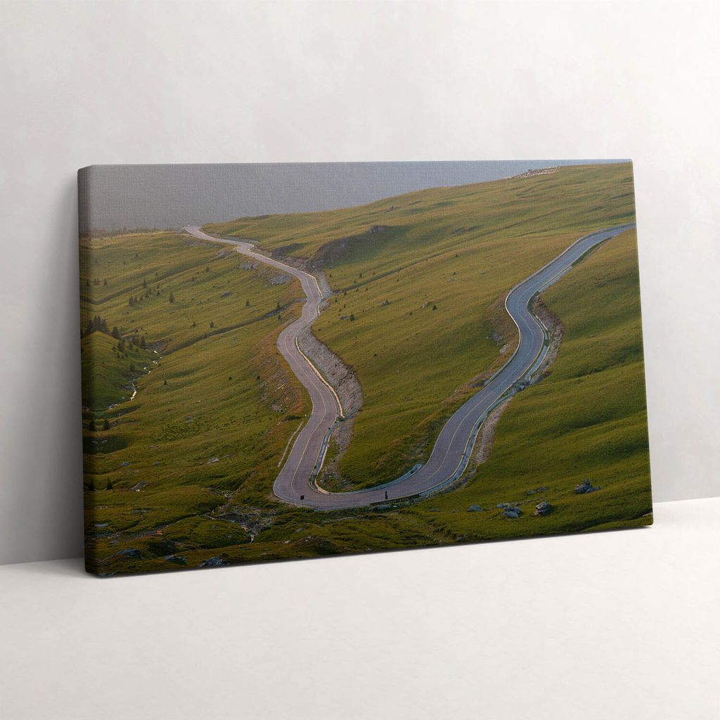 Transalpina Straße 67c – Leinwandbild Wandbild – 30x20 cm – Leinwandbilder – Wandbilder – Schlafzimmer – Flur