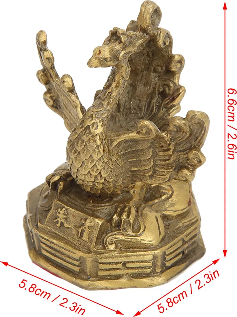 Figurine Décorative Phoenix en Bronze Brillant pour Salon et Bureau