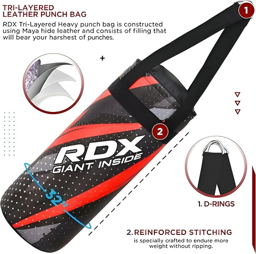 RDX Boxsack für Kinder mit Handschuhen, 2 ft, 9–12 kg, Rot Produktbild 