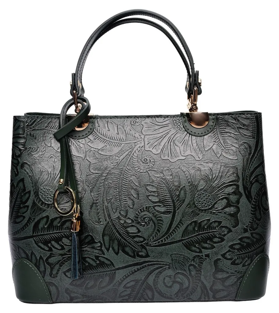 Sac à Main Tote Bag Vert pour Femme en Cuir de Luxe Anna Luchini SS26