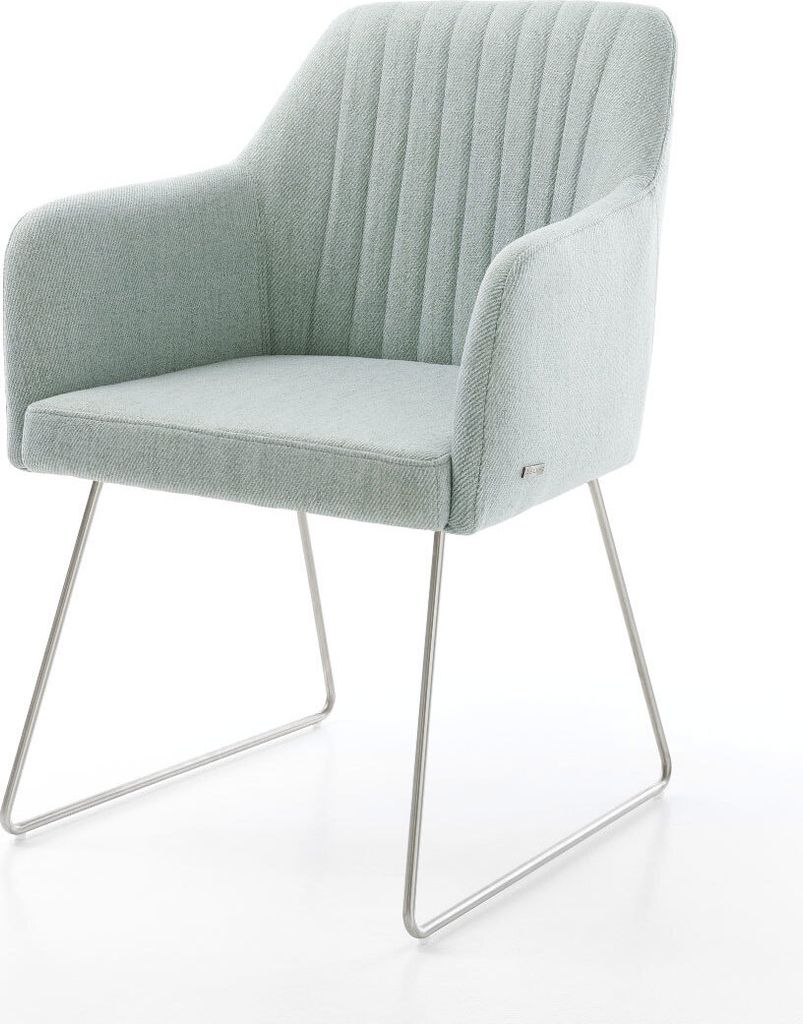 DELIFE Armlehnstuhl Greg-Flex Stripes Mint Kufengestell Edelstahl