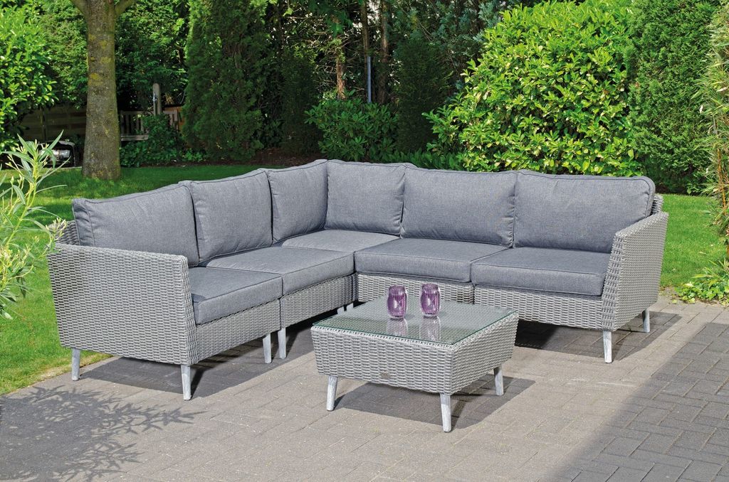 Müsing Loungegruppe Sunny Smart Lancaster grau Kunststoff, Metall, 13-teilig