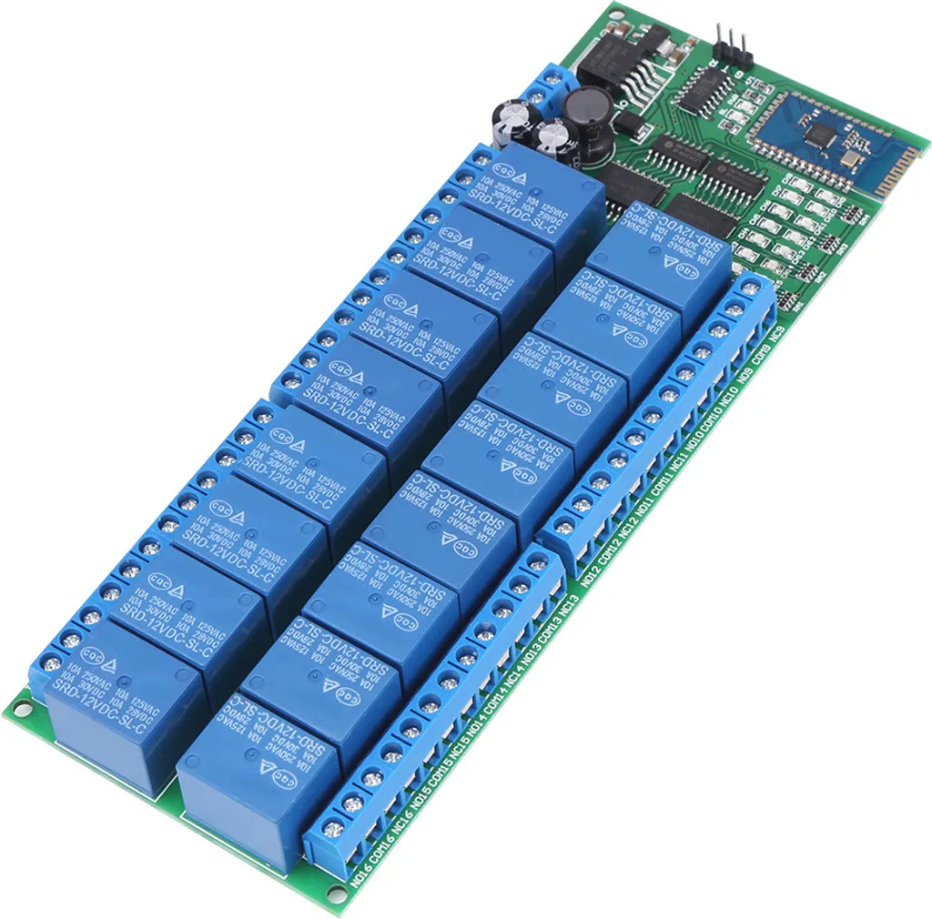 Module de relais Bluetooth 12V carte de commutation 16 voies Android
