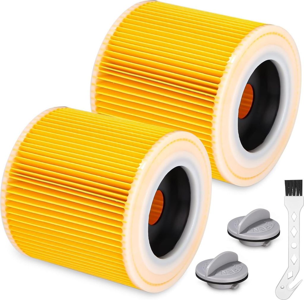 2 Filter Für Kärcher Staubsauger,Patronen Filter Kompatibe Mit Kärcher WD3,WD2,WD1,MV3,MV2,A,K,KNT,NT,VC 3 P Extension KIT Ersetzt 6.414-552.0,6...