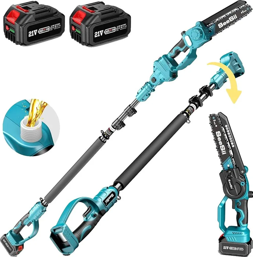 Scie à onglets sans fil avec 2 batteries 40Ah et portée réglable