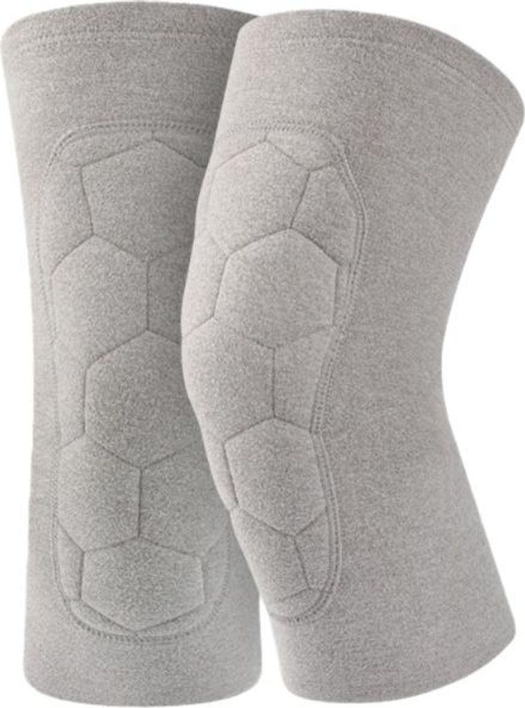 INF Wolle Seide Polyacryl Thermische Knie Wärmer - Gelenkschutz & Winterwärme (Paar) Grau L
