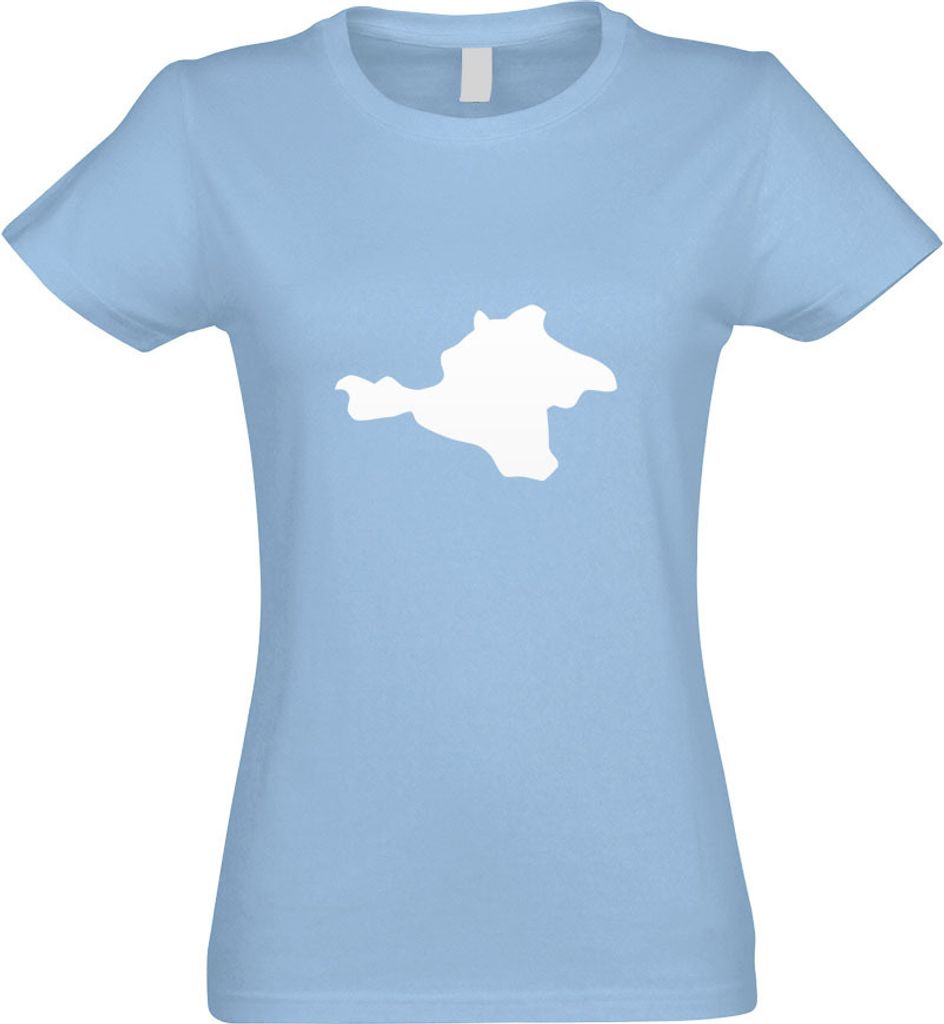 Kiwistar - T-Shirt tailliert - Damen - himmelblau - Krim - Tauris Umriss Kontur - mit Motiv Bedruckt - Funshirt Design - Sport - Freizeit - Damen - L