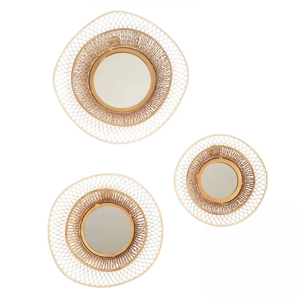 Lot de 3 miroirs en métal forme organique 31 cm Oviala Lawi Design