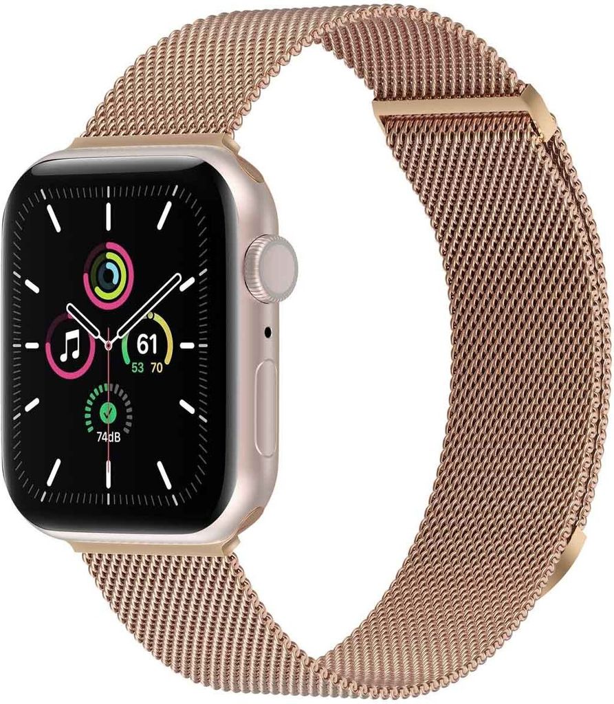 imoshion Magnetisches Milanaise Armband für das Watch Series 1 - 11 / SE / Ultra (44/45/46/49 mm) - Größe S - Rosé gold