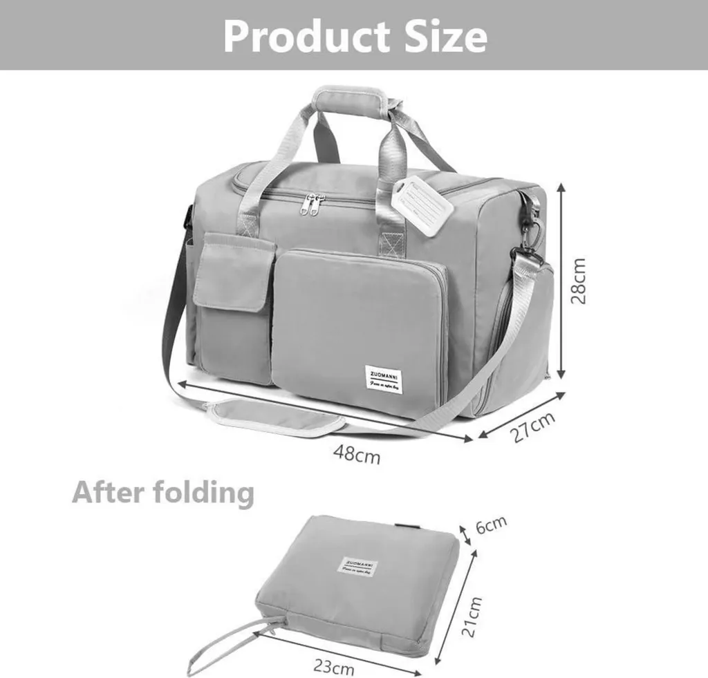 Flintronic 36L: Borsone Impermeabile Pieghevole Grigio con Tag - 2
