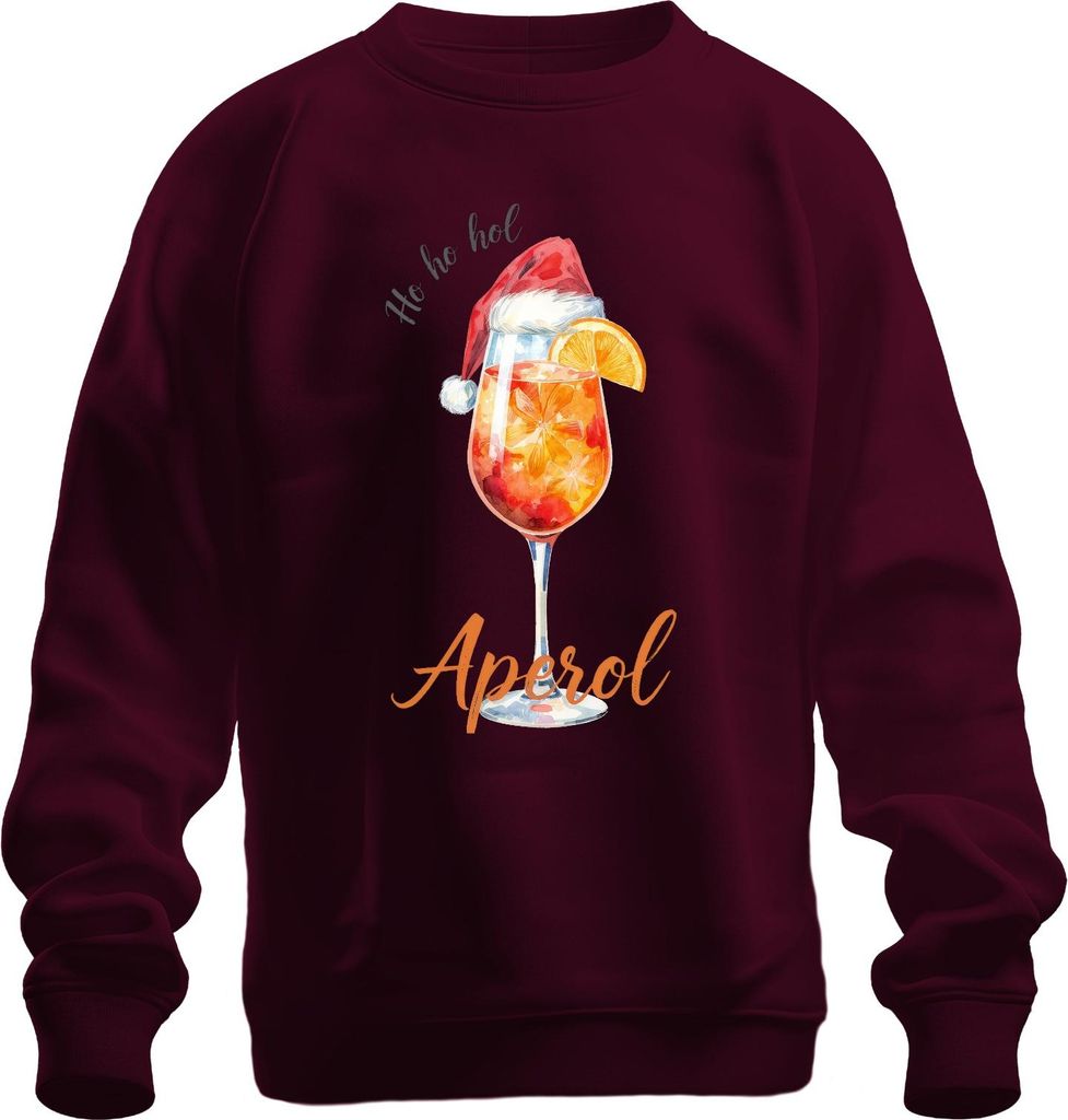 Ho ho hol mir Aperol Weihnachten Spritz Weihnachtscocktail Gesche Uni Sweatshirt Pullover, Burgundy, XXL
