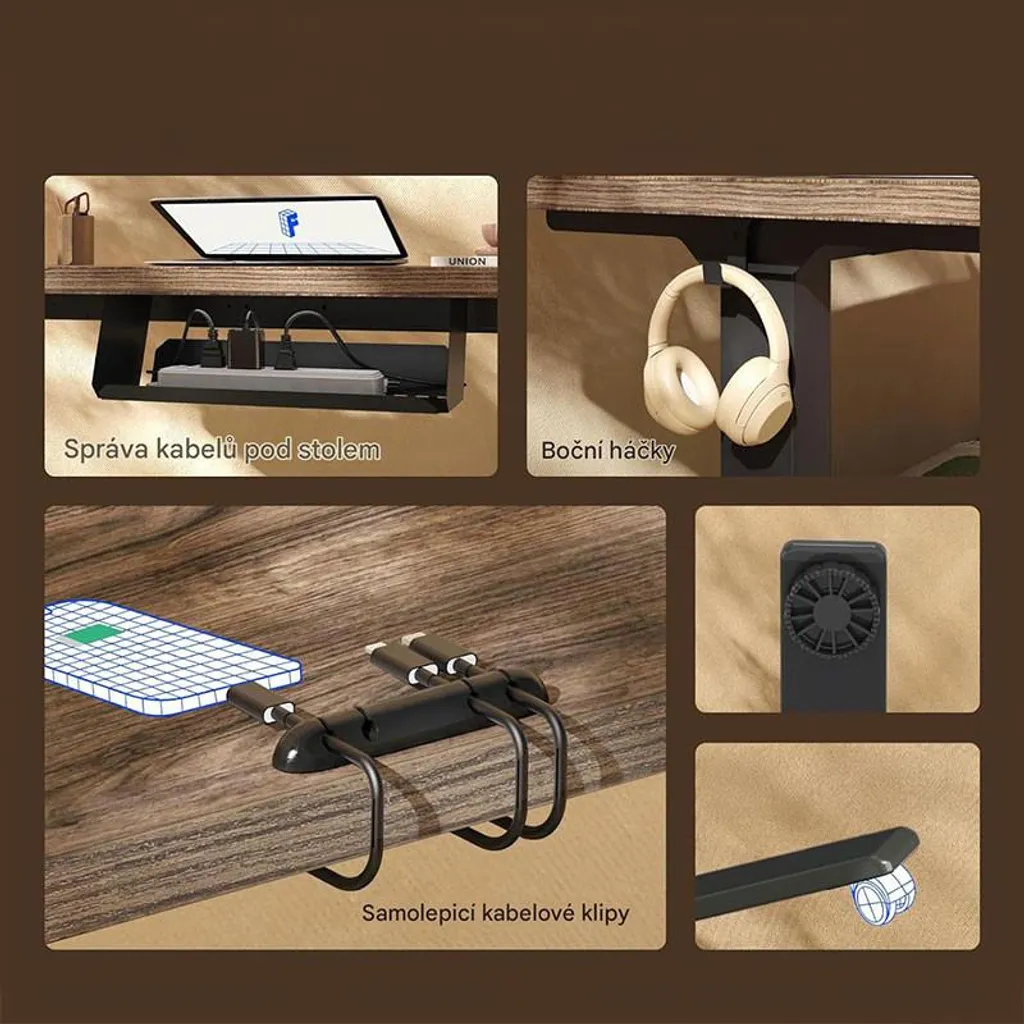 Bureau Assis Debout Électrique E1B-PRO Noir - Solution Anti Mal de Dos au Travail - 4
