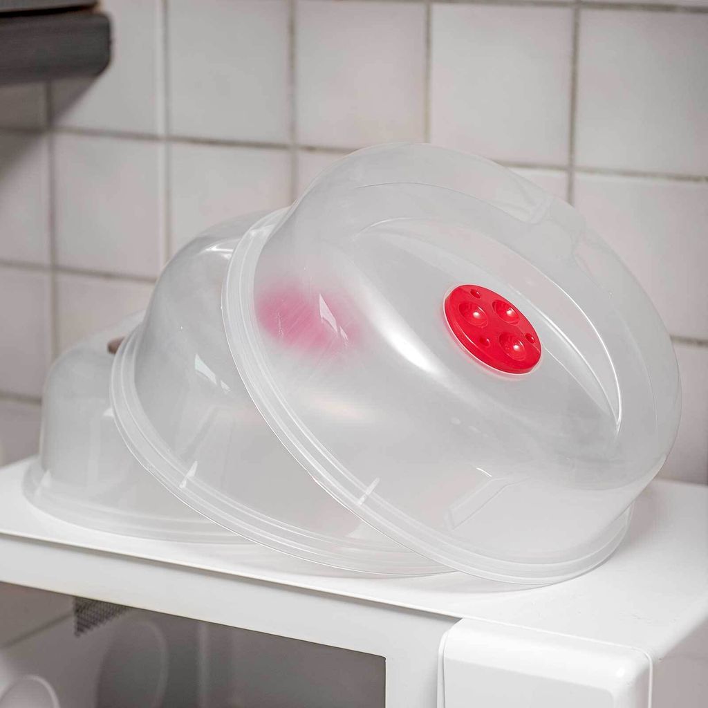 2x Mikrowellen Abdeckhaube Mit Ventil – Transparent, 26x11 Cm, Spülmaschinengeeignet, Hitzebeständig, Lebensmittelecht – Für Alle Mikrowellen